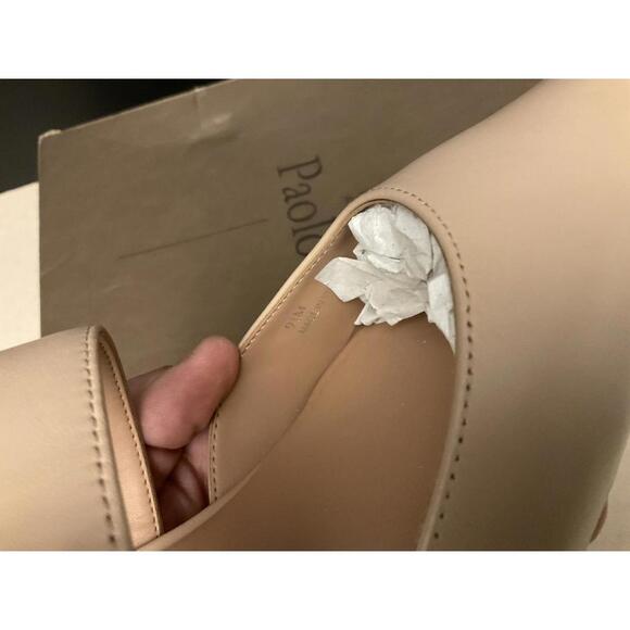 New! Womens Linea Paolo Cynthia Nude Nappy Buckled Kitten Heels Mules. Size 9.5M - Picture 9 of 11